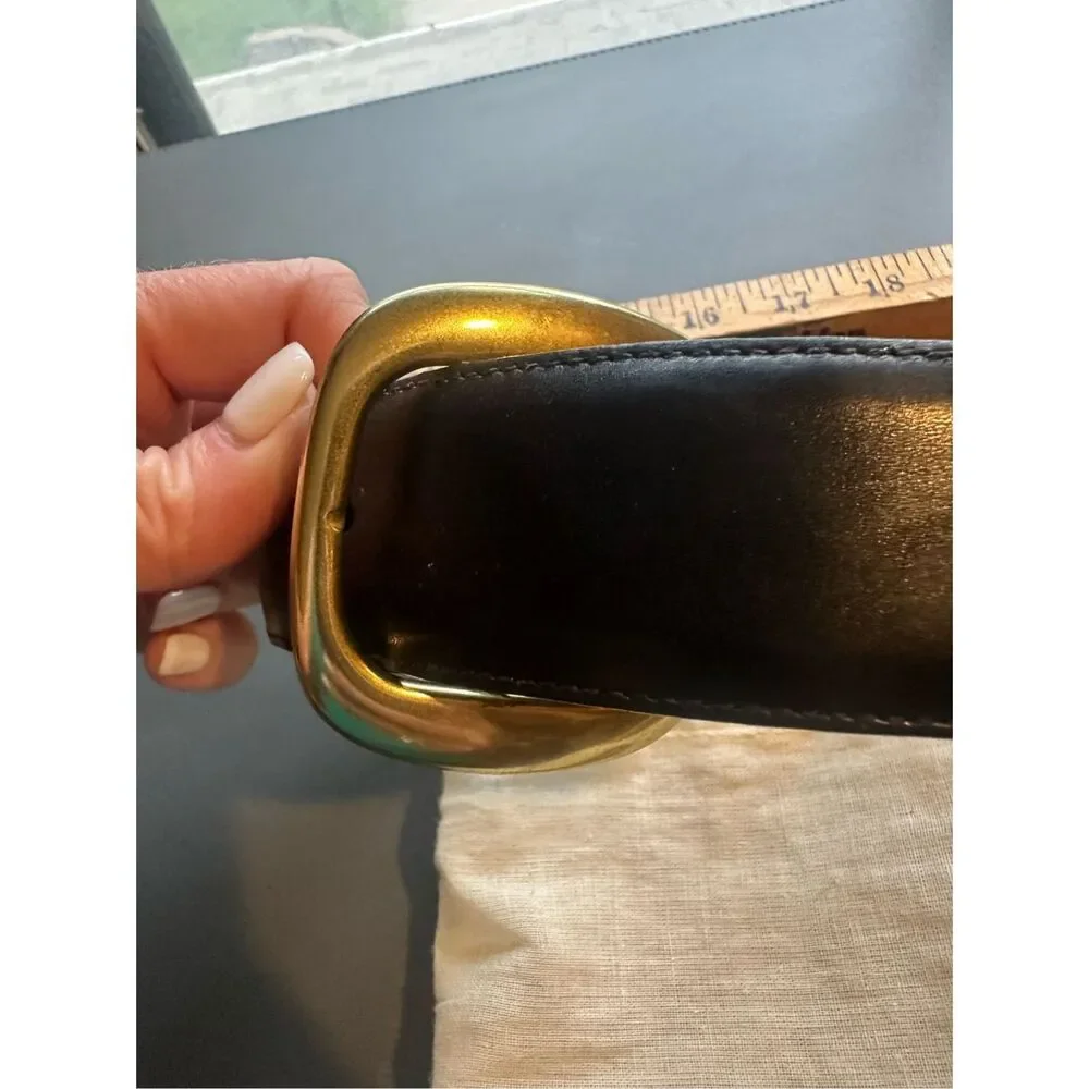 Coach Sienna 3918 Black Leather Belt Brass Buckle small